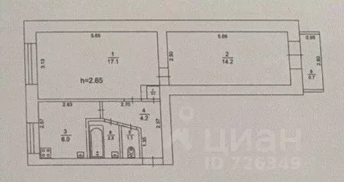 2-к кв. Крым, Симферополь ул. Киевская, 161 (45.2 м) - Фото 1