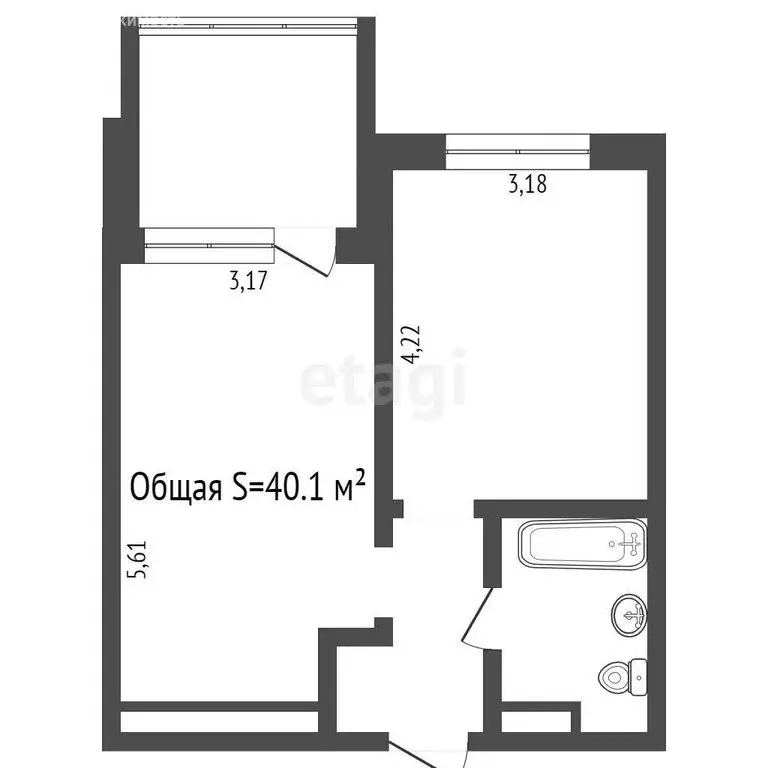 1-комнатная квартира: Новосибирск, Большевистская улица, 88 (40.1 м) - Фото 0