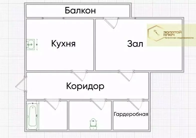 1-к кв. Ульяновская область, Димитровград просп. Димитрова, 8 (34.0 м) - Фото 1