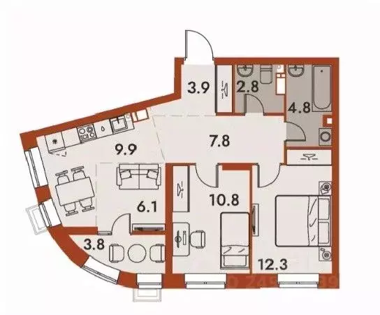 3-к кв. Нижегородская область, Нижний Новгород Ленгородок мкр, Первый ... - Фото 1