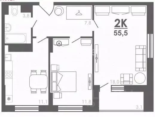 2-к кв. Нижегородская область, Нижний Новгород Коломенская ул., 8к4 ... - Фото 2