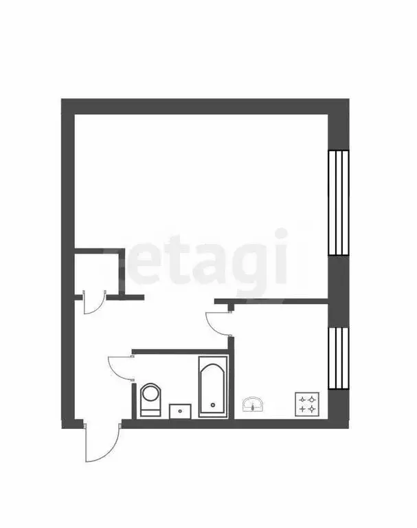 1-комнатная квартира: Бакал, улица Трегубенковых, 1 (31.9 м) - Фото 1