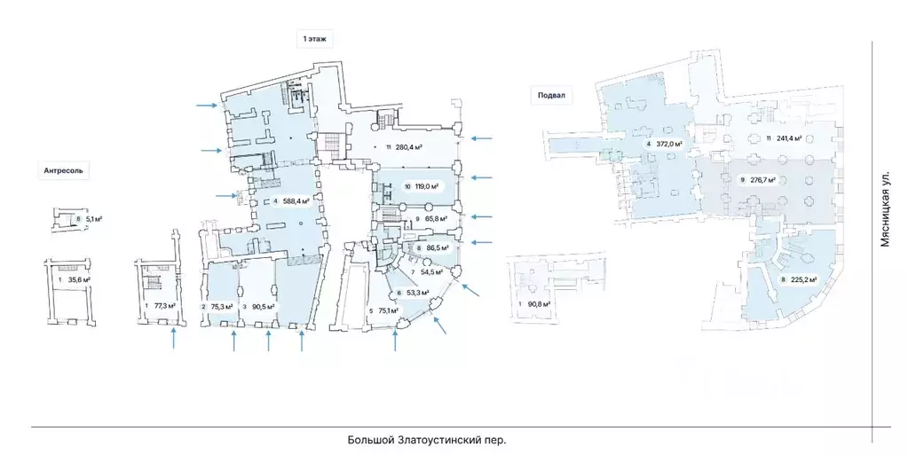 Помещение свободного назначения в Москва Мясницкая ул., 8/2 (960 м) - Фото 1