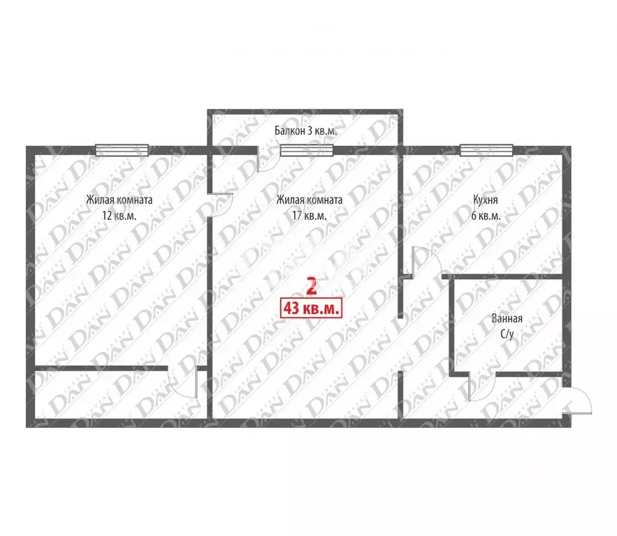 2-к кв. Челябинская область, Челябинск ул. Марченко, 17В (41.8 м) - Фото 2