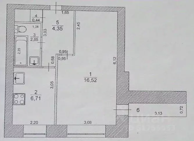 1-к кв. Ульяновская область, Ульяновск ул. Полбина, 46 (34.0 м) - Фото 1