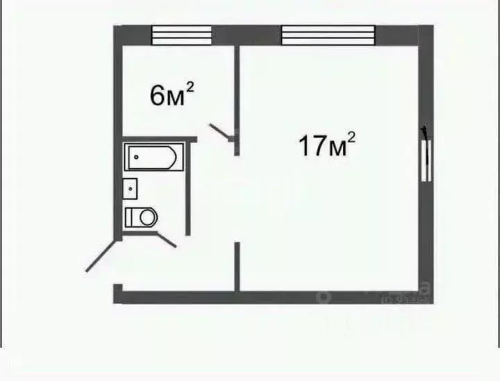 1-к кв. Липецкая область, Липецк ул. Космонавтов, 3 (30.1 м) - Фото 2