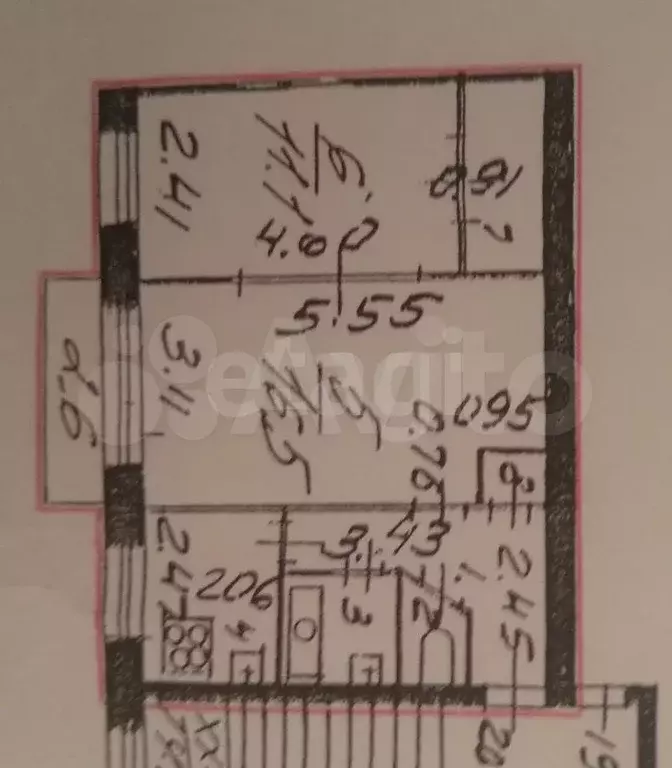 2-к. квартира, 43,4 м, 5/5 эт. - Фото 0
