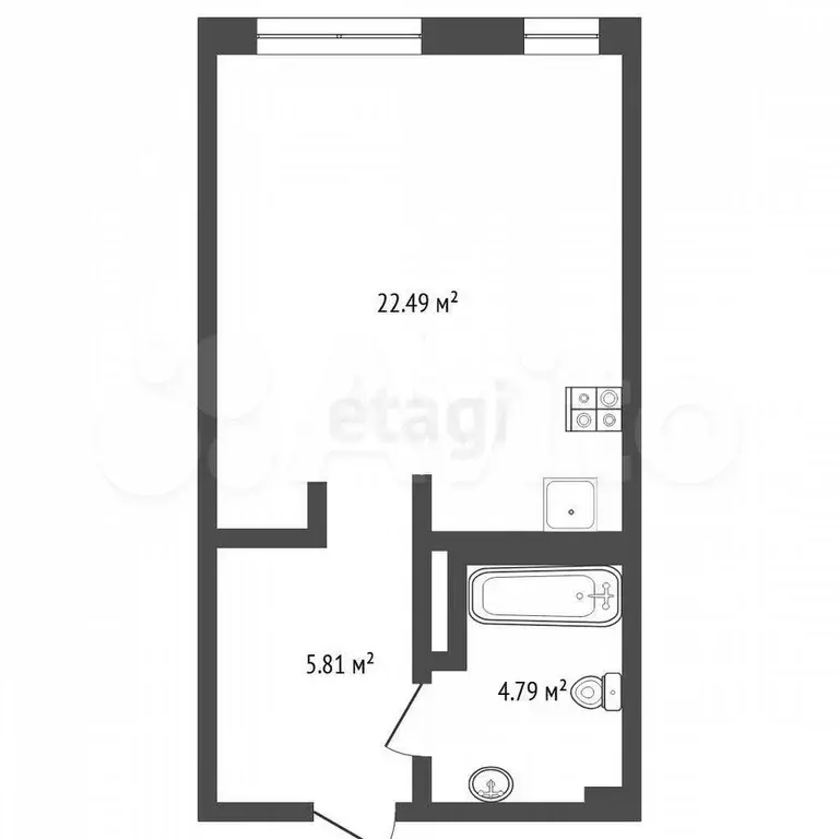 Квартира-студия, 33 м, 20/24 эт. - Фото 1
