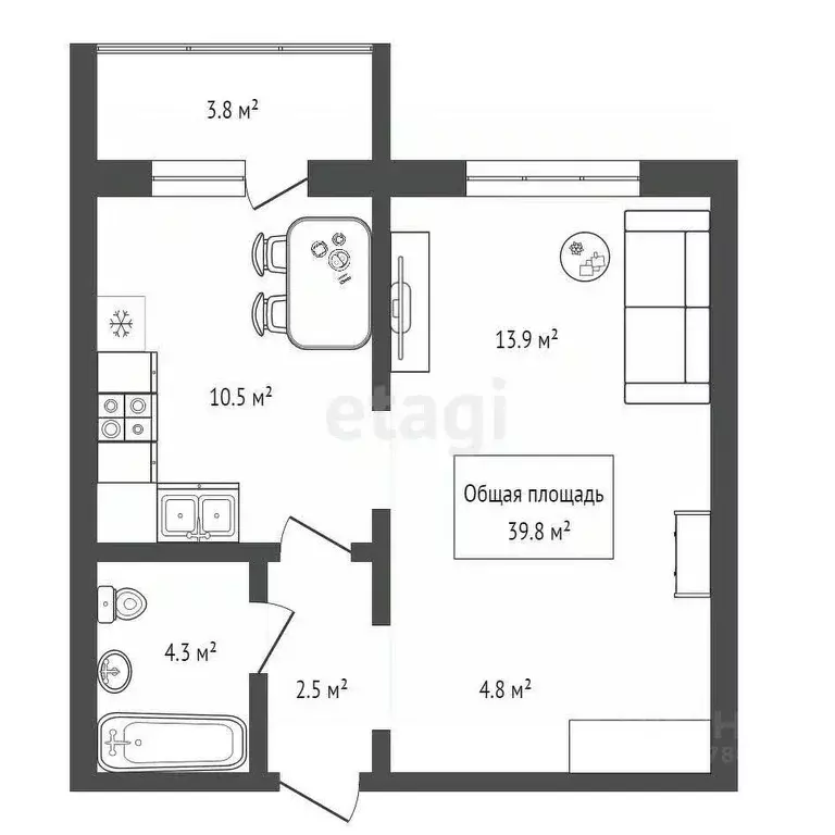 1-к кв. Новосибирская область, Новосибирский район, Мочищенский ... - Фото 1