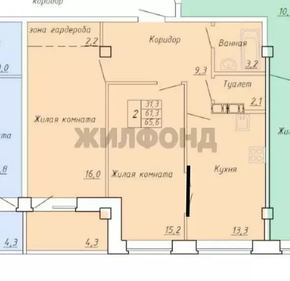 2-комнатная квартира: Абакан, Трудовая улица, 82 (65.6 м) - Фото 1