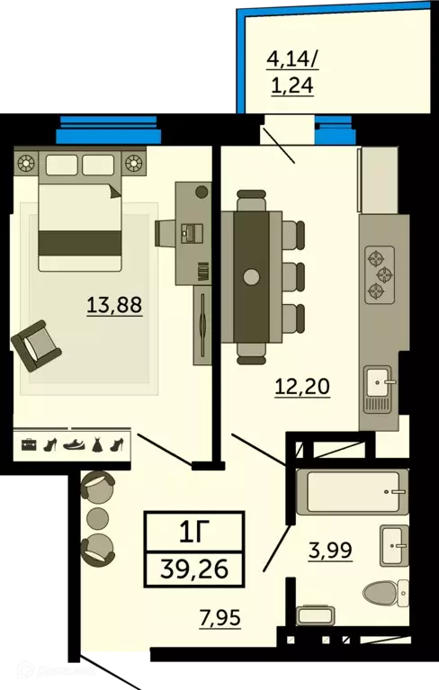 Продаётся 1-к квартира, 39.2 м - Фото 0