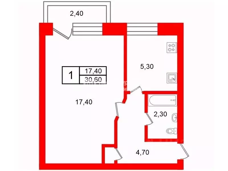 1-к кв. Санкт-Петербург Школьная ул., 64 (30.6 м) - Фото 2