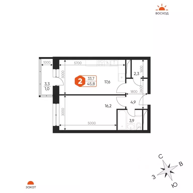 2-к кв. Московская область, Балашиха Гагарина мкр, ул. Проектная, 4 ... - Фото 1