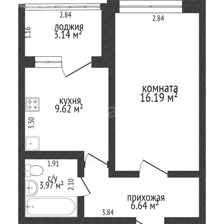 1-комнатная квартира: Воронеж, Газовый переулок, 15Н (38.1 м) - Фото 0