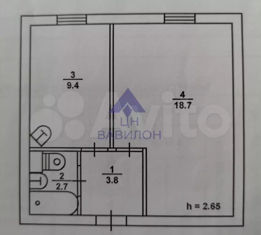 1-к. квартира, 34,6 м, 1/12 эт. - Фото 0