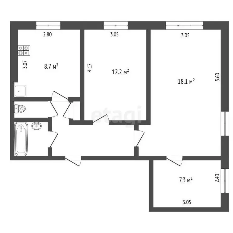 1-комнатная квартира: Омск, Заозёрная улица, 26/1 (38 м) - Фото 0