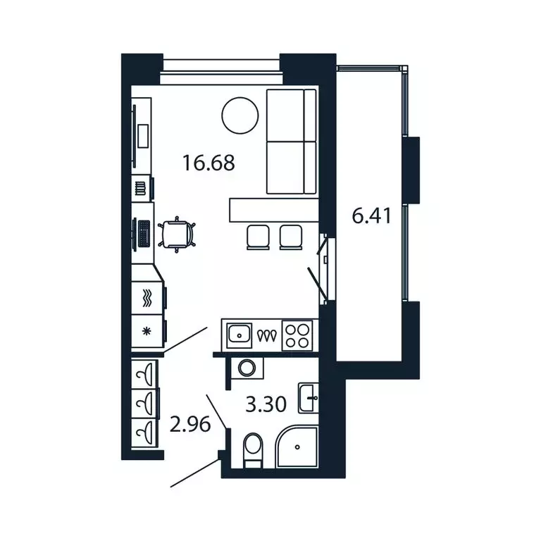 Квартира-студия: городской посёлок Новоселье, Центральная улица, 30к2 ... - Фото 1