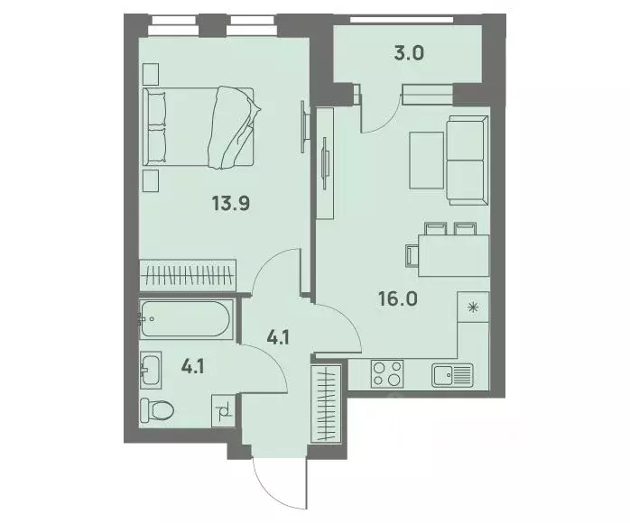 1-к кв. Пермский край, Пермь Трамвайная ул., 27 (39.6 м) - Фото 1