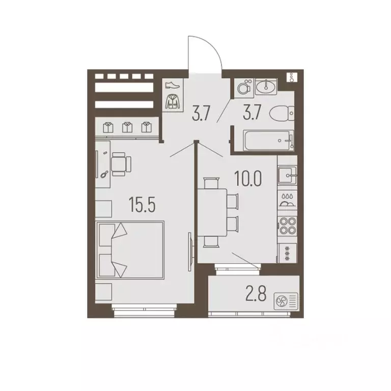 1-к кв. Пермский край, Пермь Подлесная ул., 55А (34.3 м) - Фото 1