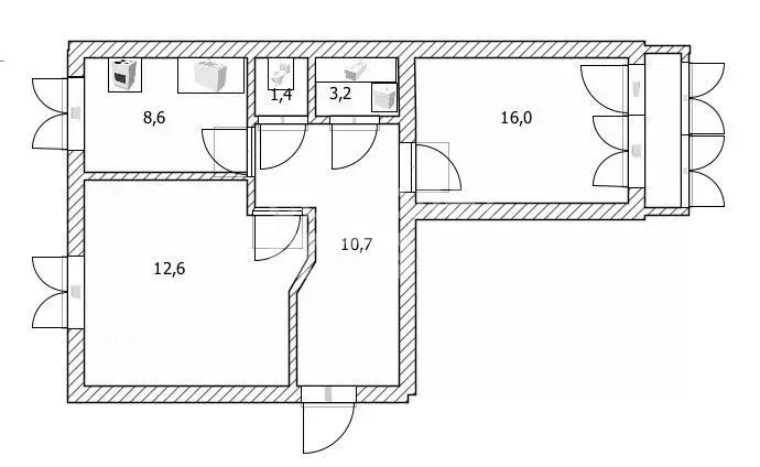 2-комнатная квартира: Октябрьский, 34-й микрорайон, 13В (54 м) - Фото 2