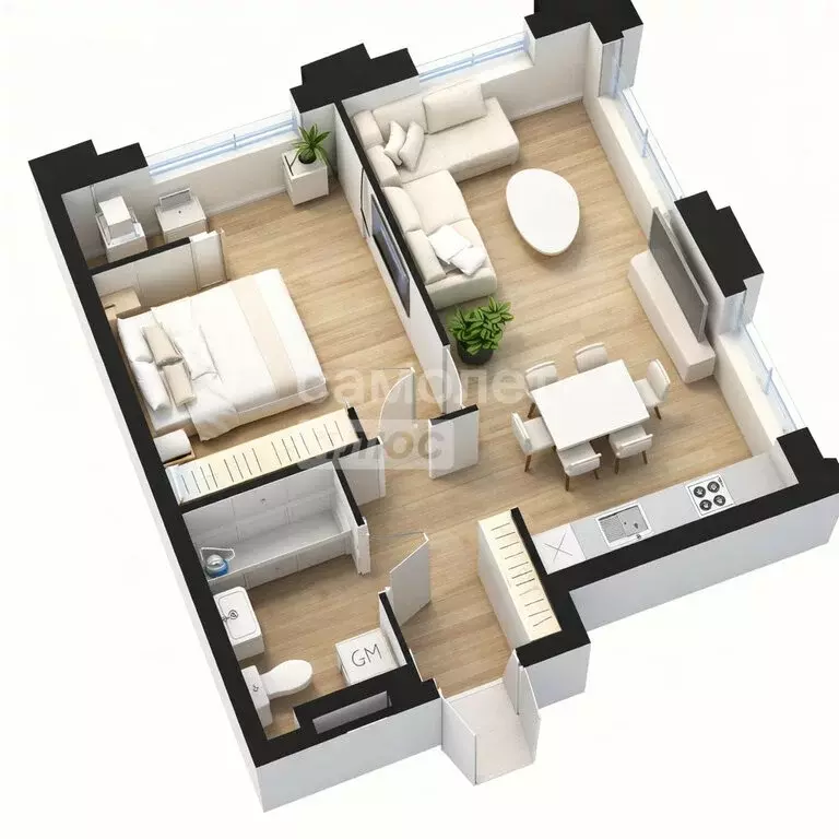 1-комнатная квартира: Рязань, Татарская улица, 2к1 (53.72 м) - Фото 1