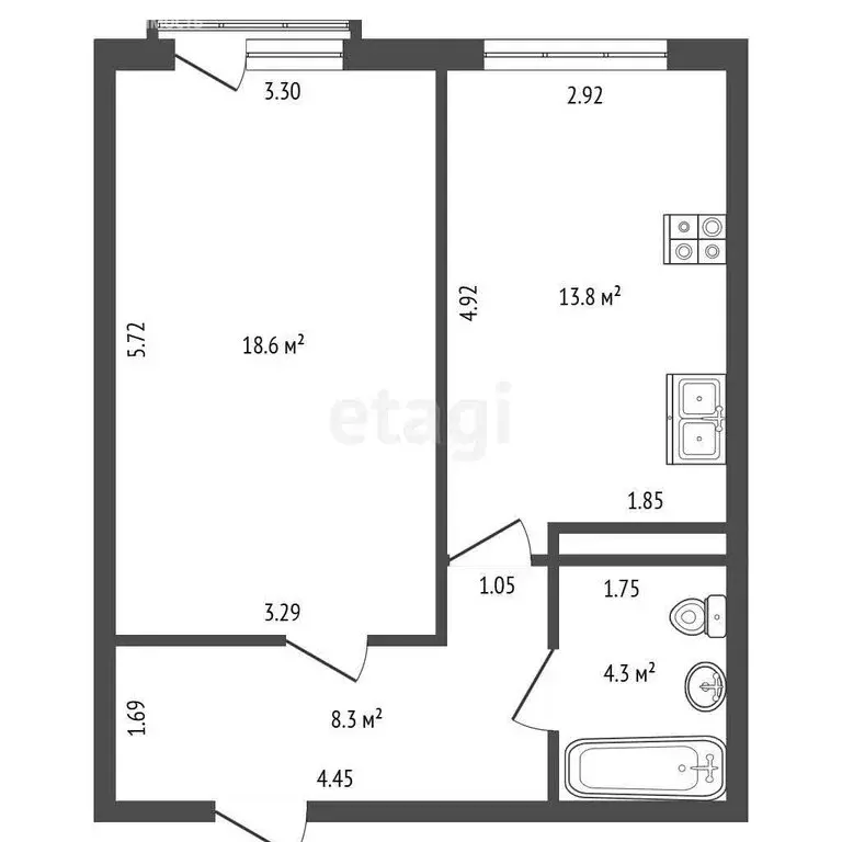 1-комнатная квартира: Санкт-Петербург, Московский проспект, 183-185Ак3 ... - Фото 1