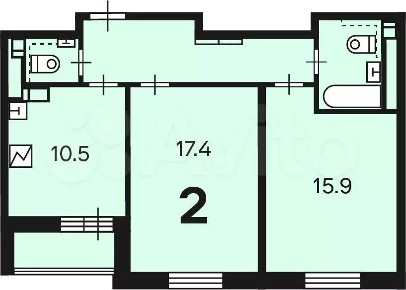 Аукцион: 2-к. квартира, 57,9 м, 2/16 эт. - Фото 1