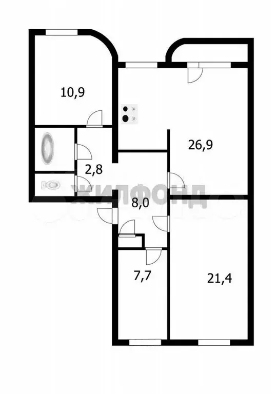 4-к. квартира, 81,9 м, 6/9 эт. - Фото 0