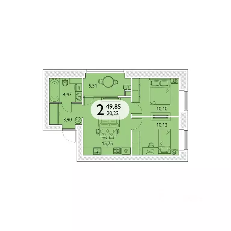 2-к кв. Брянская область, Брянский район, пос. Мичуринский, ... - Фото 1