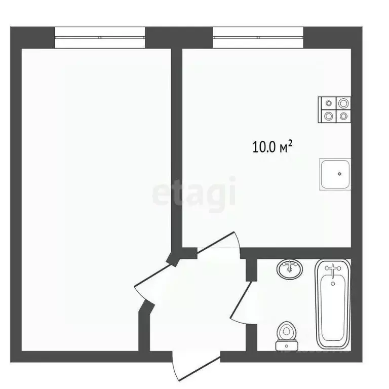 1-к кв. Тюменская область, Тюмень Широтная ул., 96к3 (35.9 м) - Фото 1