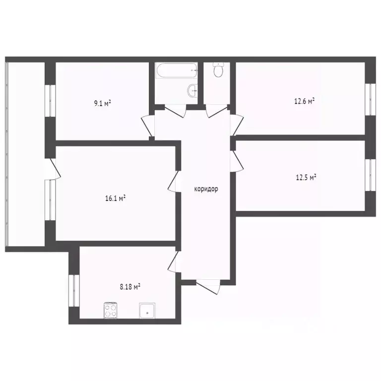4-к кв. Тюменская область, Тюмень Широтная ул., 148к3 (73.8 м) - Фото 2