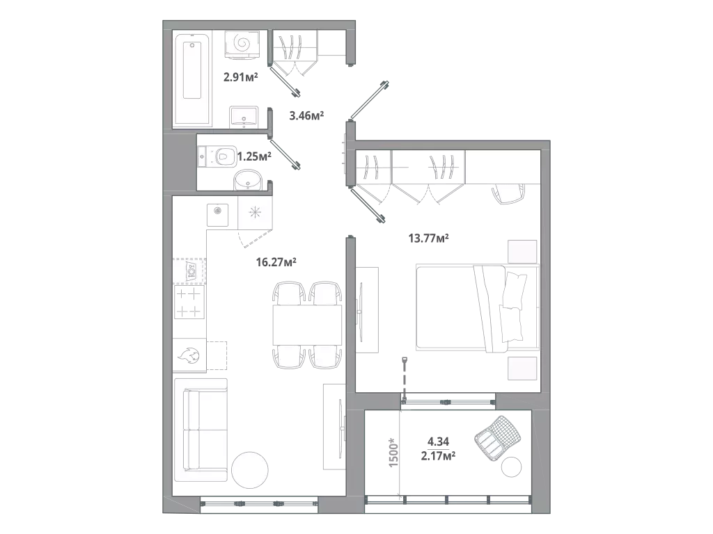 Продаётся 1-к квартира, 37.5 м - Фото 0