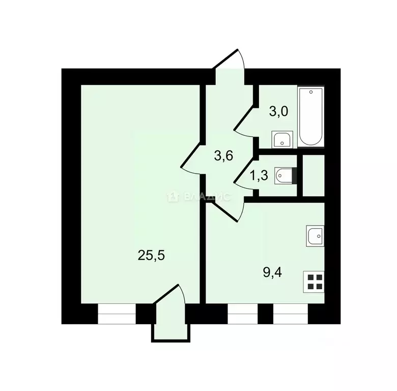 1-к кв. Санкт-Петербург ул. Комиссара Смирнова, 4Б (42.8 м) - Фото 1