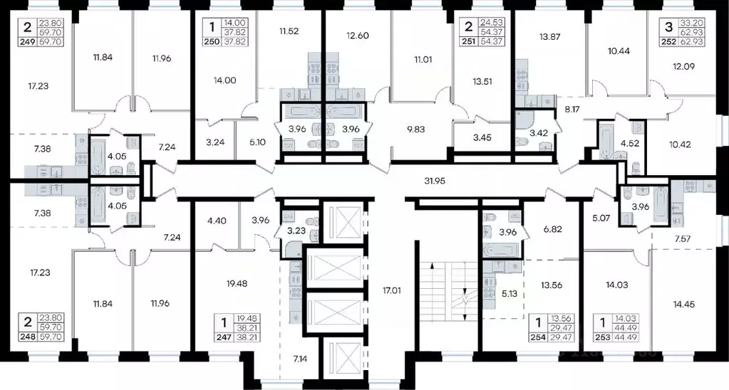 3-к кв. Приморский край, Владивосток ул. Тухачевского, 80 (62.93 м) - Фото 2