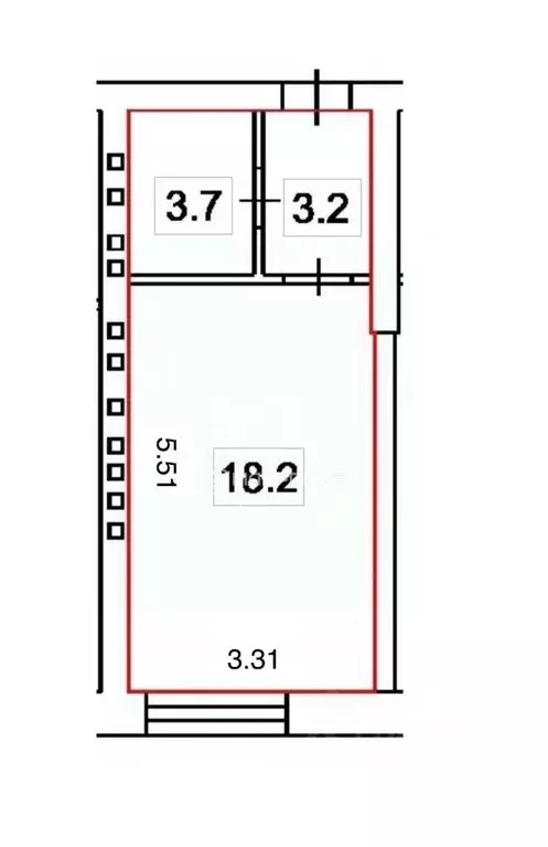 Студия Новосибирская область, Новосибирск ул. Надежды, 8 (25.1 м) - Фото 1