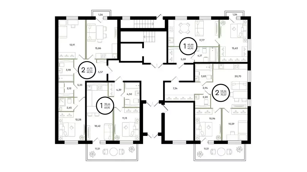 2-комнатная квартира: Тюмень, улица Александра Звягина, 7 (62.96 м) - Фото 1