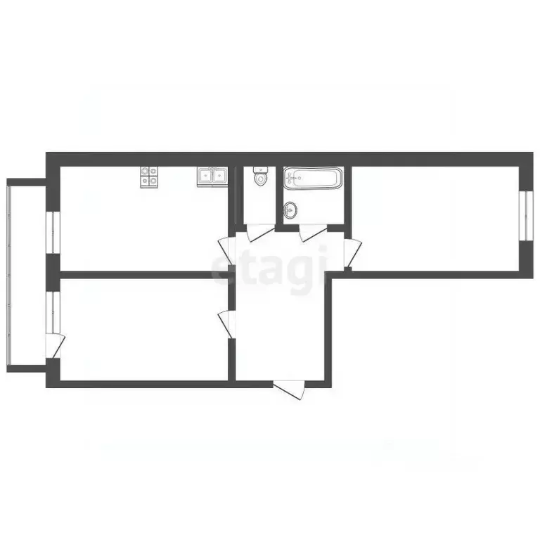 2-к кв. Татарстан, Набережные Челны Сармановский тракт, 17 (66.0 м) - Фото 2
