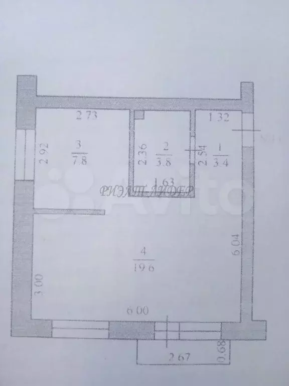 1-к. квартира, 34,6 м, 3/4 эт. - Фото 0