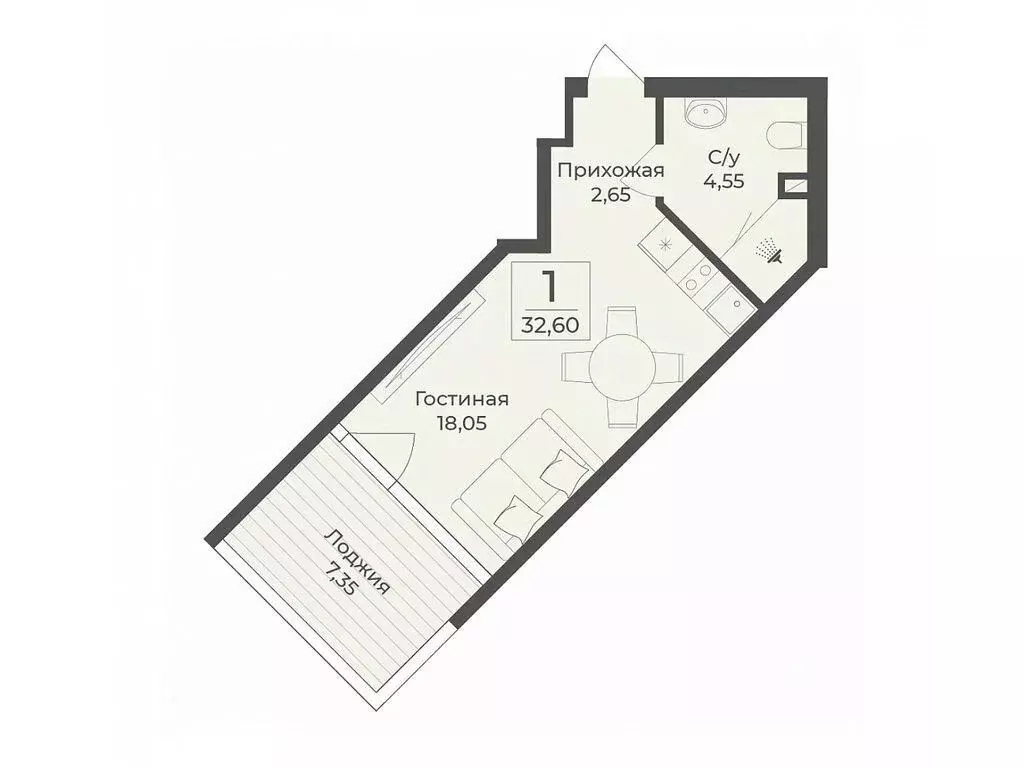 Студия Крым, Сакский район, с. Лесновка  (32.6 м) - Фото 0