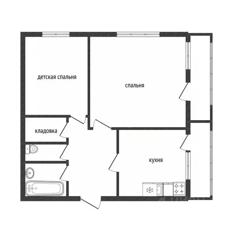 2-к кв. Брянская область, Брянск ул. Ромашина, 15 (50.1 м) - Фото 2
