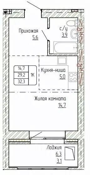 1-к кв. Алтайский край, Новоалтайск ул. Титова, 6 (32.3 м) - Фото 0