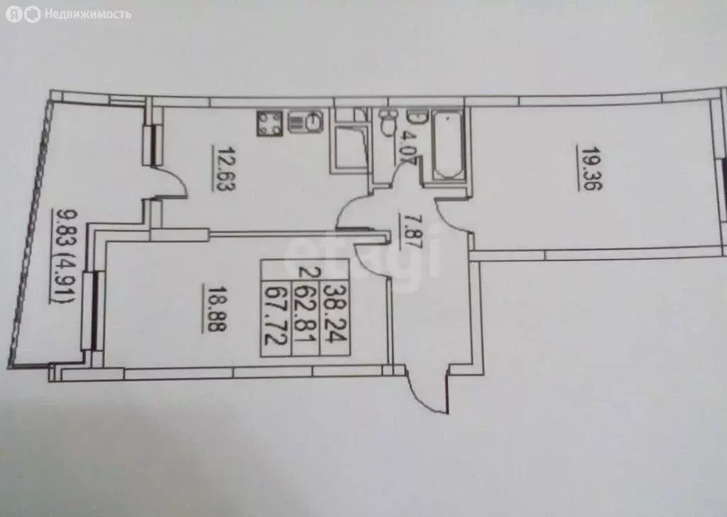 2-комнатная квартира: Казань, улица Хусаина Мавлютова, 17Ек1 (62 м) - Фото 1