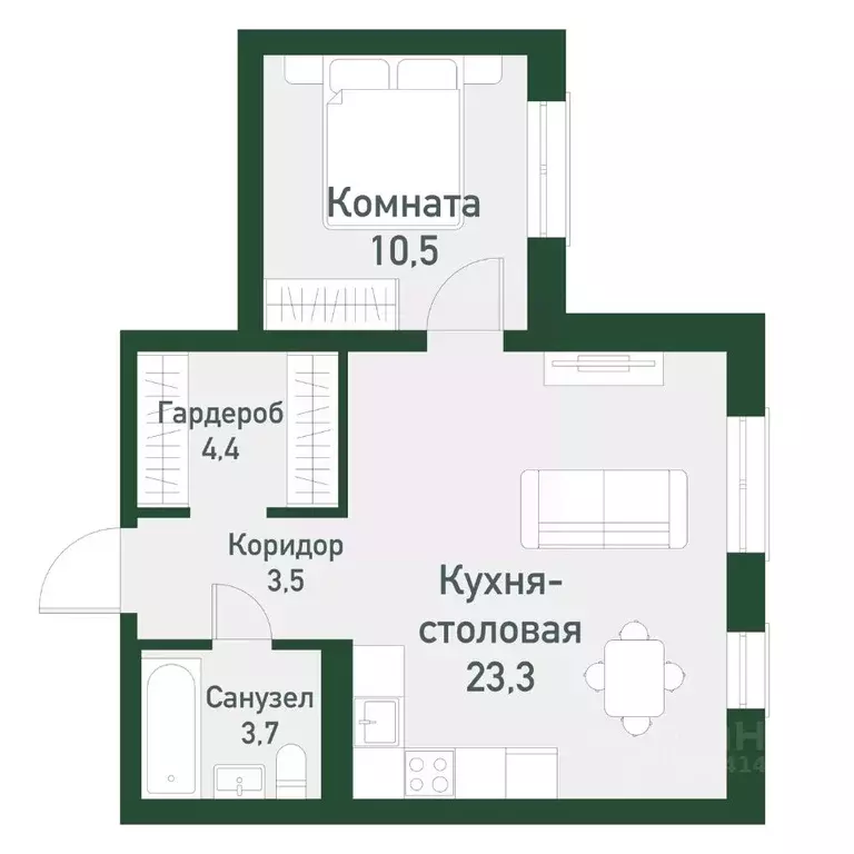 1-к кв. Челябинская область, Челябинский городской округ, пос. ... - Фото 0