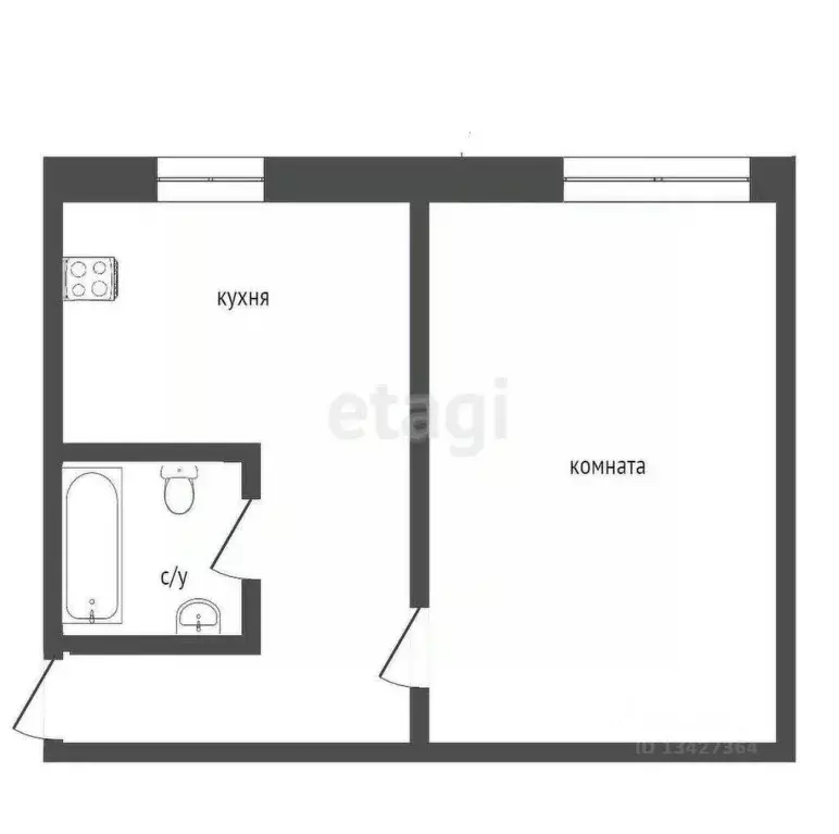 1-к кв. Курганская область, Курган Заозерный жилрайон, 8-й мкр, 5 ... - Фото 1