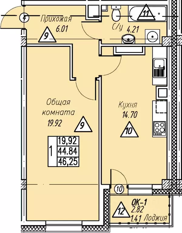 1-к кв. Саха (Якутия), Якутск Окружное шоссе, 4-й км (46.25 м) - Фото 0