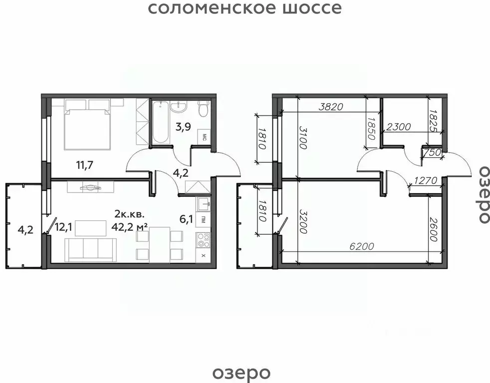 2-к кв. Карелия, Петрозаводск Район Северная промзона, Вороний Наволок ... - Фото 0