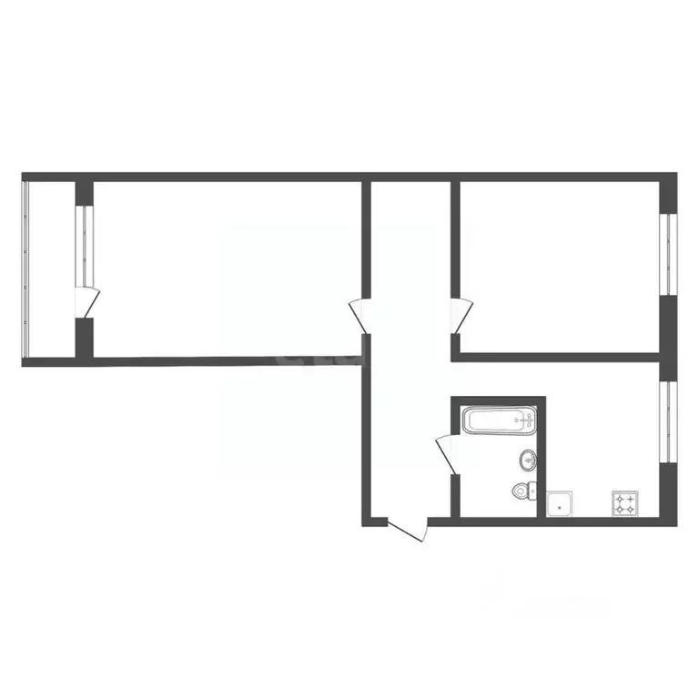 2-к кв. Амурская область, Благовещенск 2-й мкр, ул. Дьяченко, 2Б (53.4 ... - Фото 1
