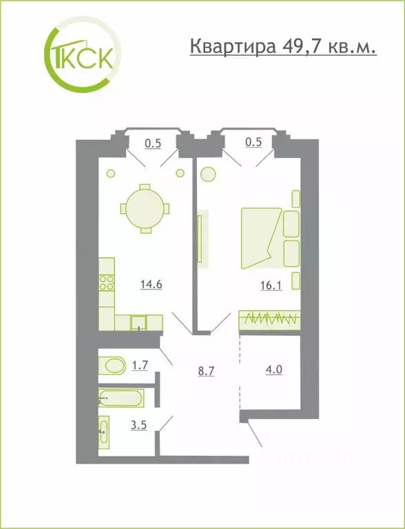 1-к кв. Смоленская область, Смоленский муниципальный округ, д. ... - Фото 1