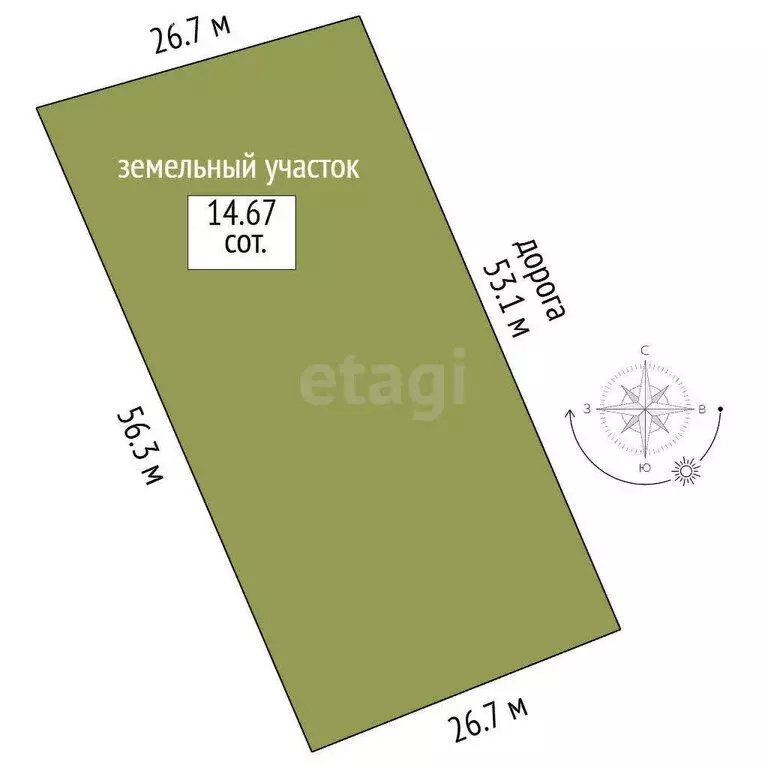 Участок в Красное-на-Волге, микрорайон Восточный (14.67 м) - Фото 1