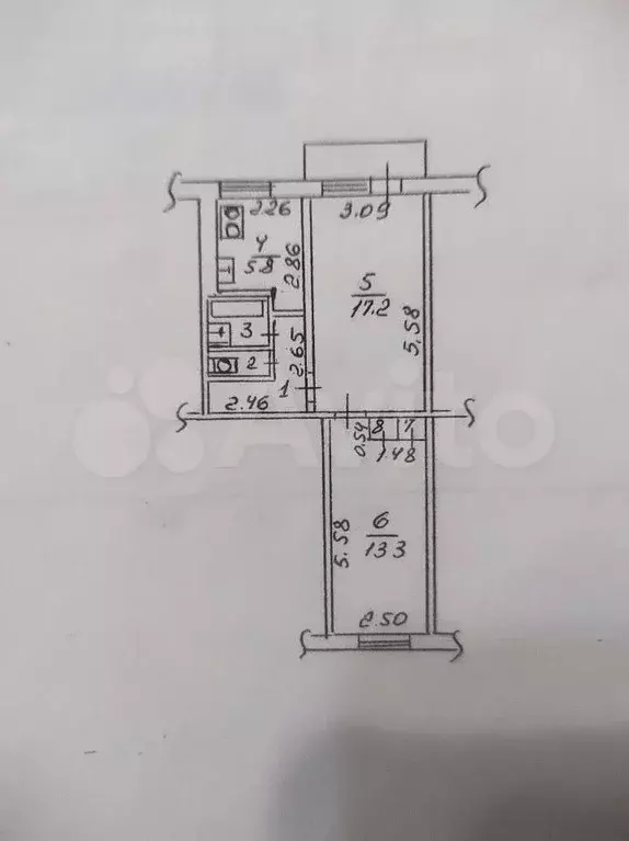 2-к. квартира, 44,1 м, 2/5 эт. - Фото 0